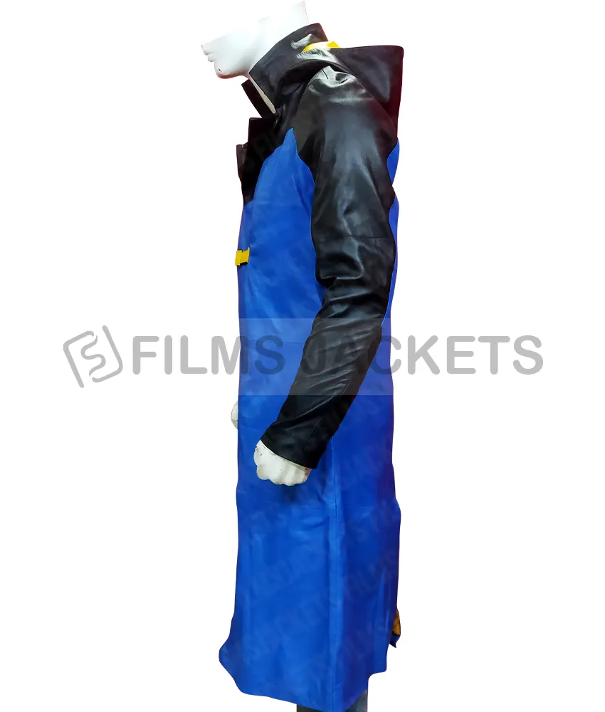 Static Shock Black and Blue Leather Coat Static Shock Black and Blue Leather Coat - Image 6