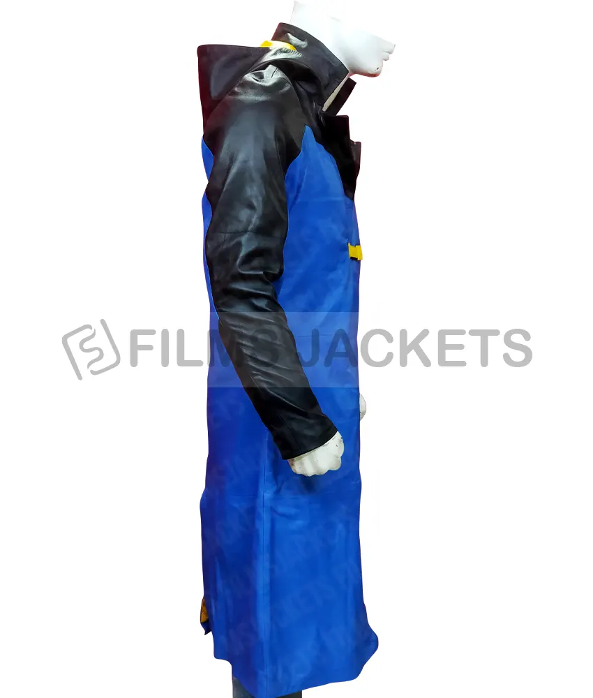Static Shock Black and Blue Leather Coat Static Shock Black and Blue Leather Coat - Image 5