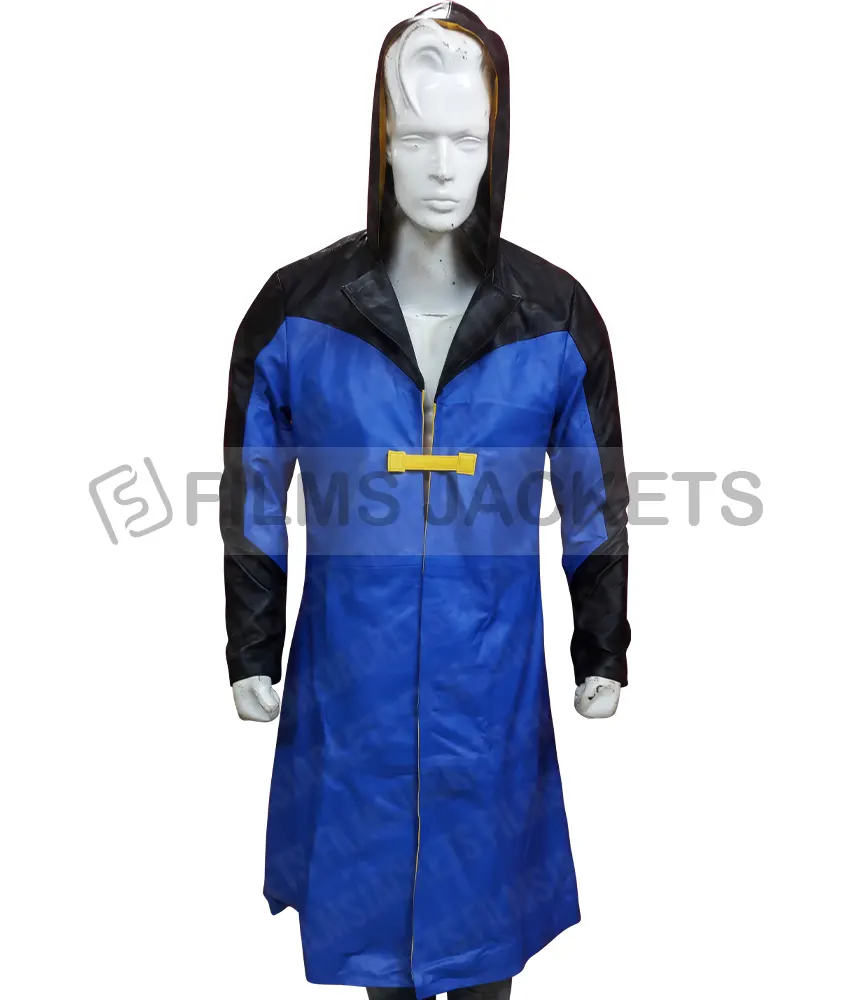 Static Shock Black and Blue Leather Coat Static Shock Black and Blue Leather Coat - Image 7