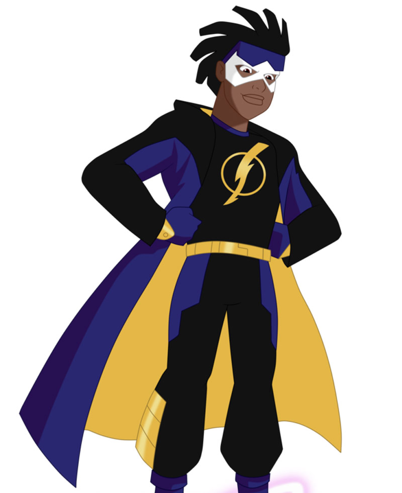 Static Shock Black and Blue Leather Coat Static Shock Black and Blue Leather Coat - Image 2
