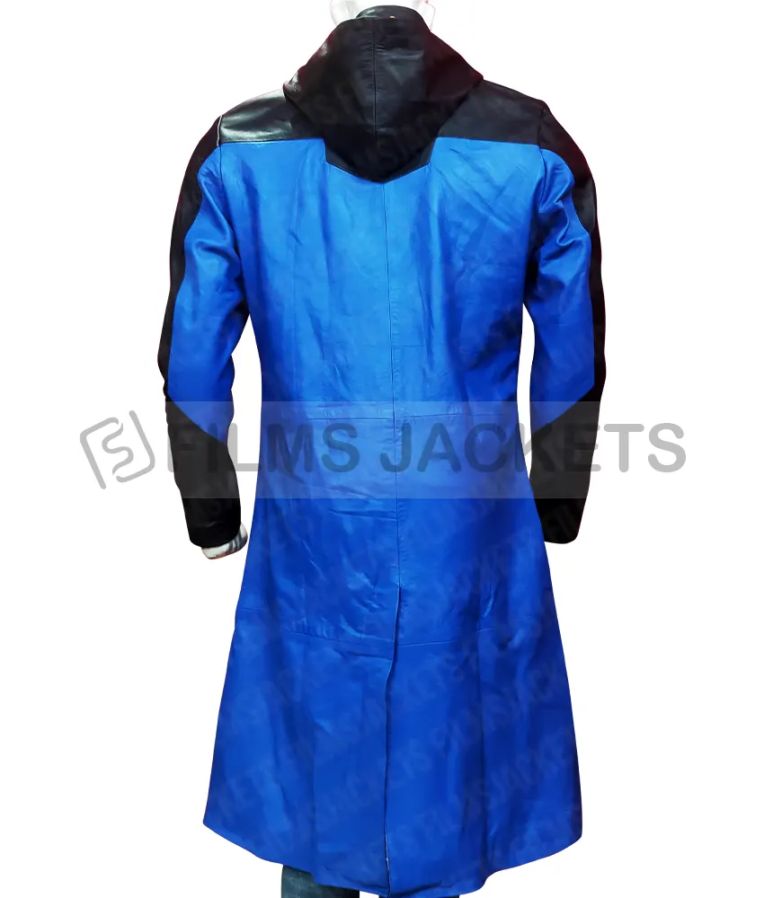 Static Shock Black and Blue Leather Coat Static Shock Black and Blue Leather Coat - Image 8