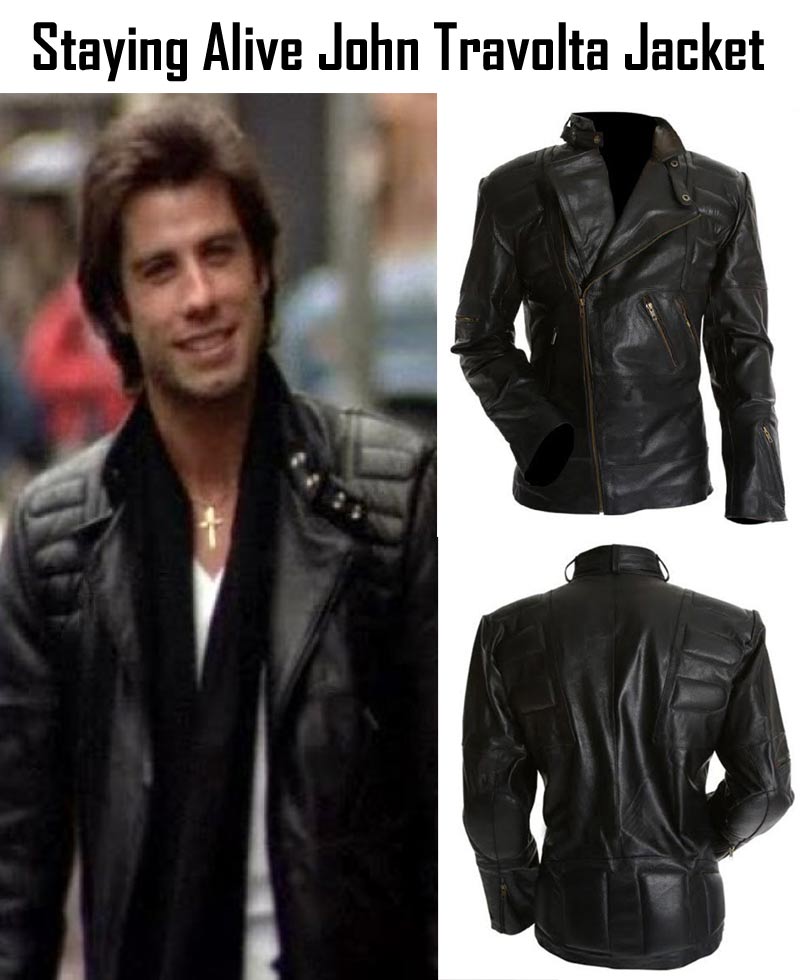 John Travolta Staying Alive Tony Manero Leather Jacket John Travolta Staying Alive Tony Manero Leather Jacket - Image 3