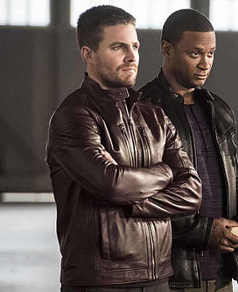 Stephen Amell The Flash Burgundy Leather Jacket stephen amell the flash leather jacket