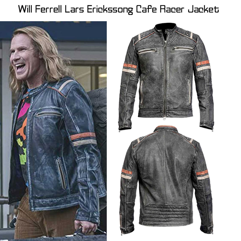 Eurovision Song Contest Will Ferrell Cafe Racer Jacket Eurovision Song Contest Will Ferrell Cafe Racer Jacket - Image 3