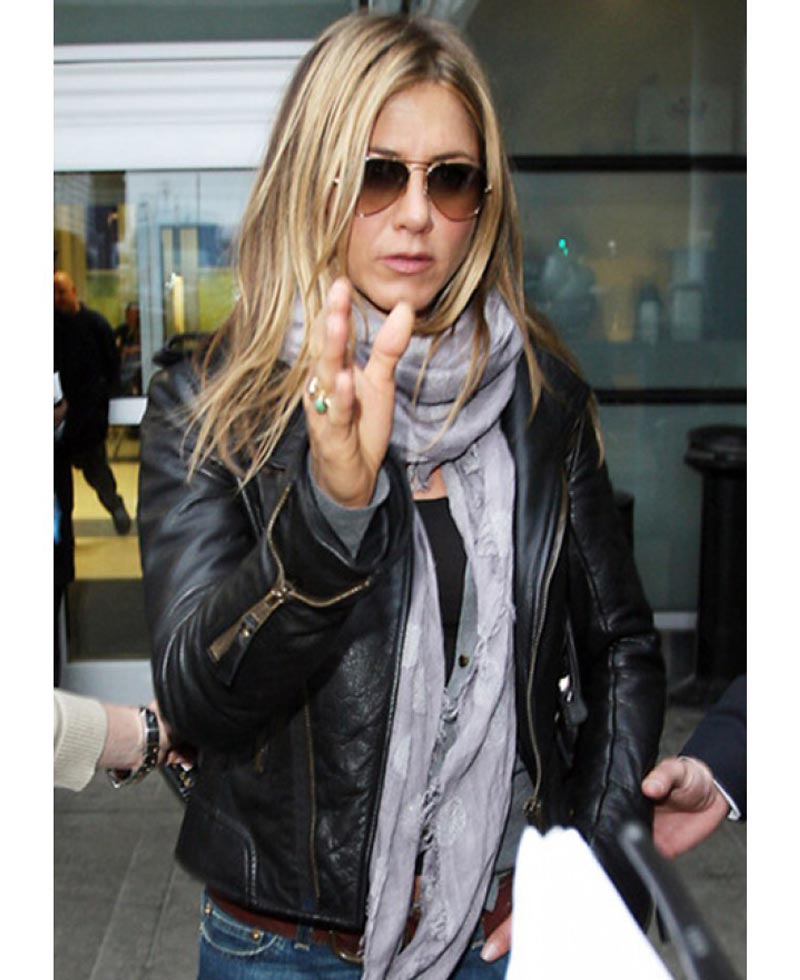 Jennifer Aniston Black Leather Jacket Jennifer Aniston Black Leather Jacket - Image 4