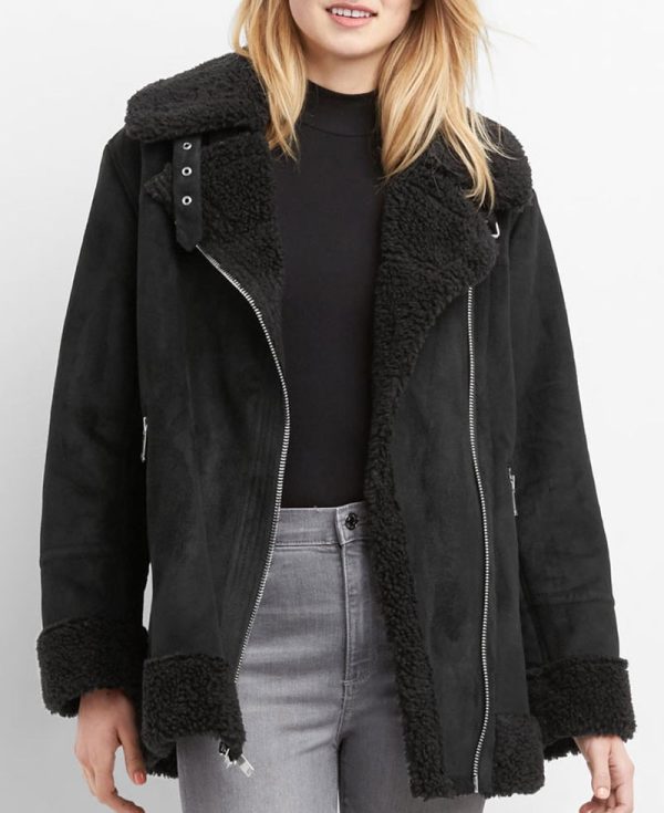 Nora Antony Upload Black Suede Jacket