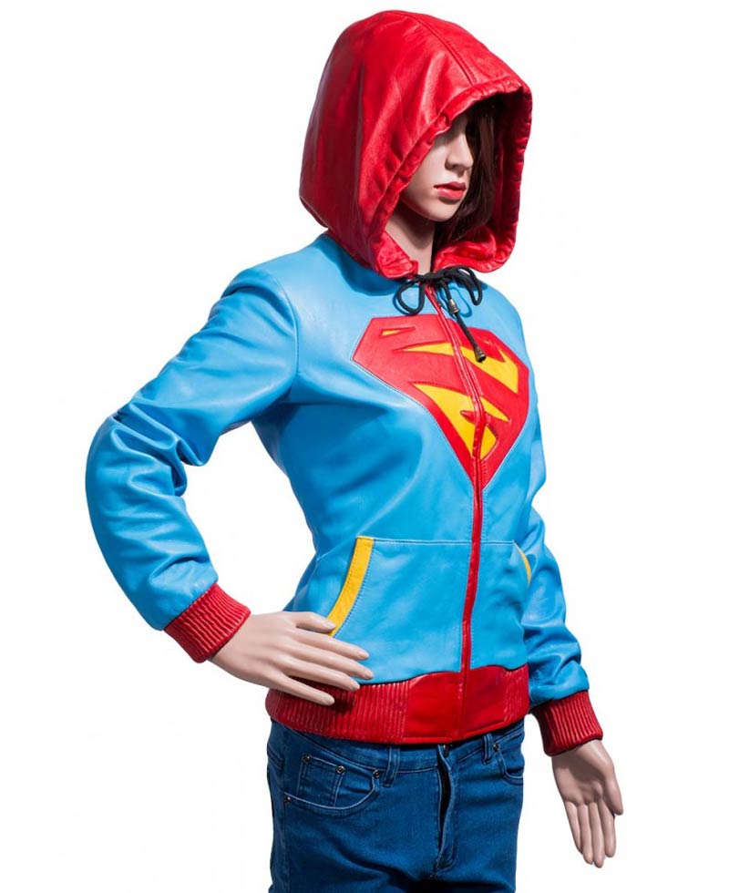 Supergirl Leather Jacket Hoodie Supergirl Leather Jacket Hoodie - Image 3
