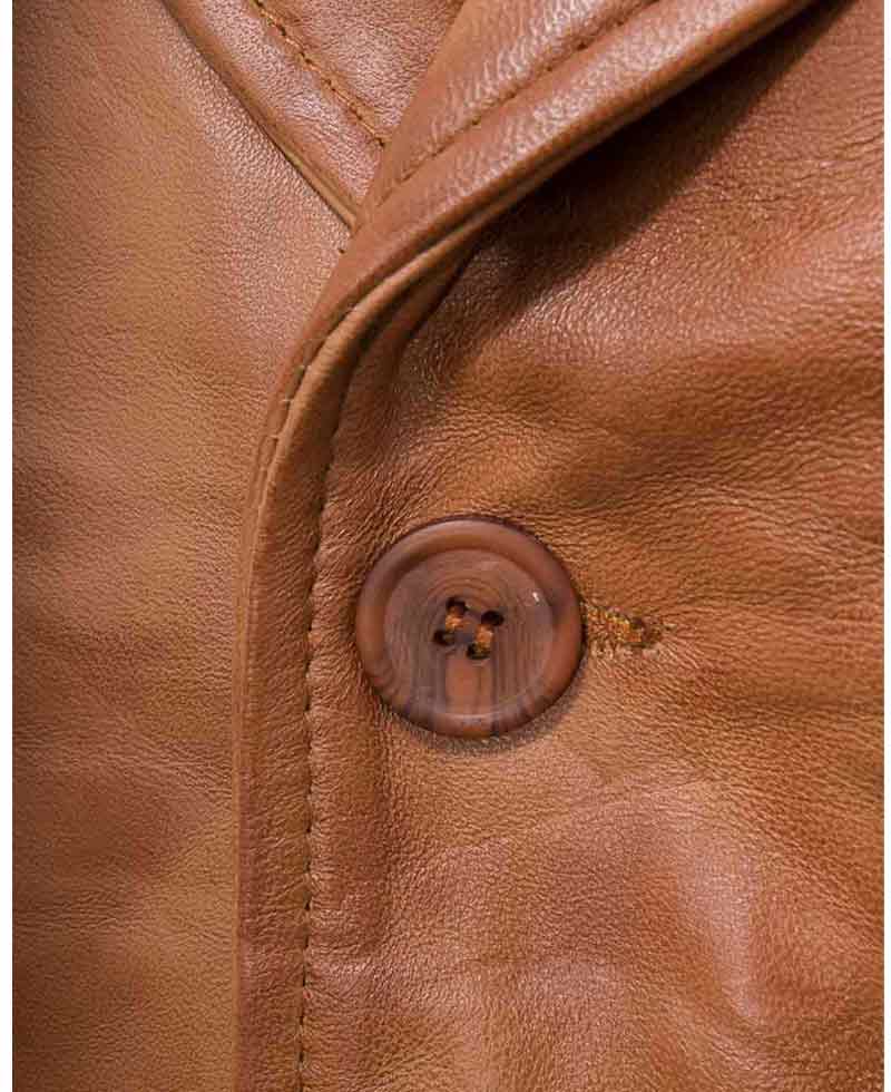 Men's Tan Brown Leather Vest Men's Tan Brown Leather Vest - Image 2