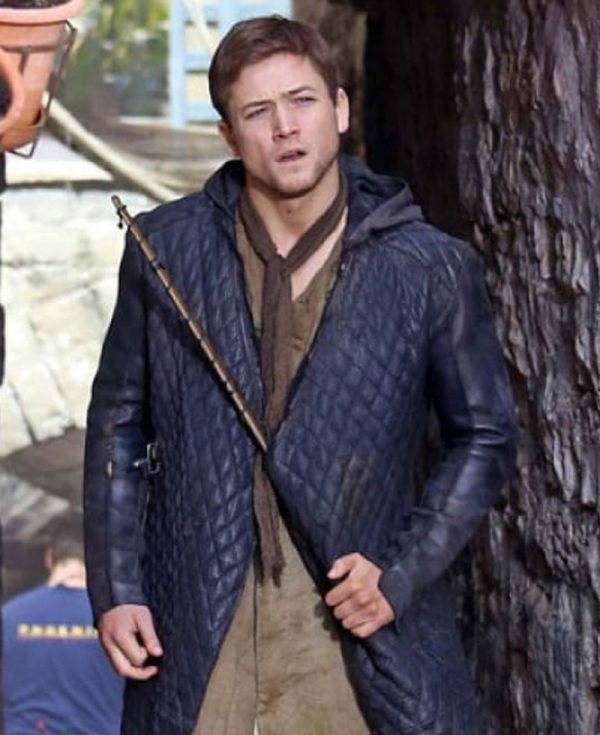 Taron Egerton Robin Hood Trench Leather Coat