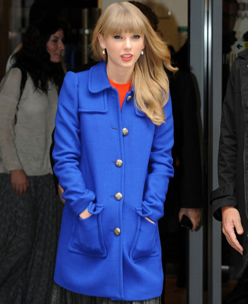 Taylor Swift Street Wear Blue Coat Taylor Swift Street Wear Blue Coat - Image 2