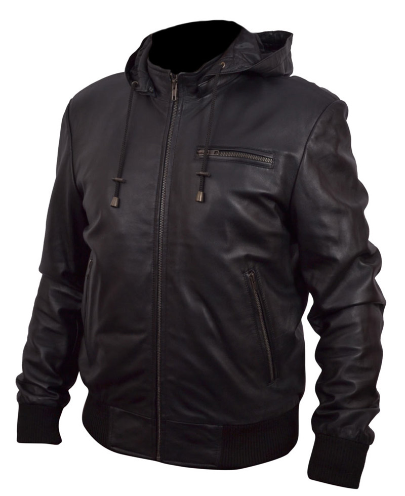 Kyle Reese Terminator 5 Leather Jacket with Hoodie Kyle Reese Terminator 5 Leather Jacket with Hoodie - Image 3