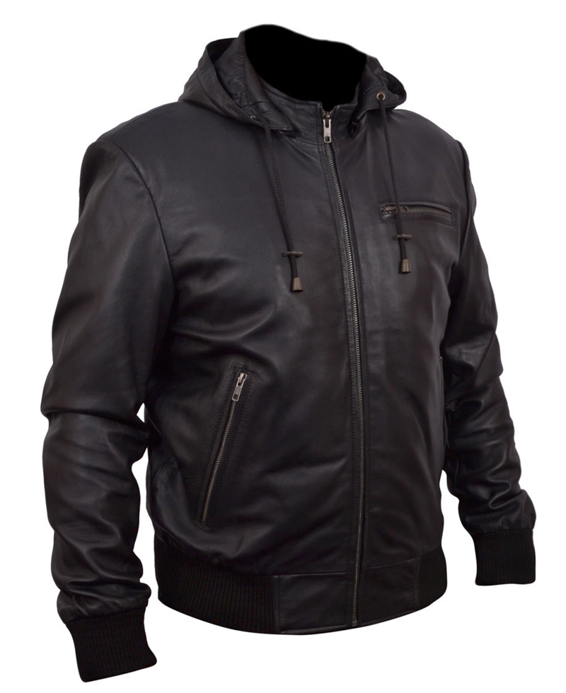 Kyle Reese Terminator 5 Leather Jacket with Hoodie Kyle Reese Terminator 5 Leather Jacket with Hoodie