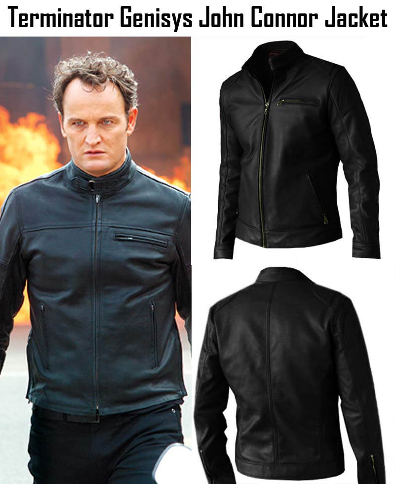 Terminator Genisys Jason Clarke Black Leather Jacket Terminator Genisys Jason Clarke Black Leather Jacket - Image 4
