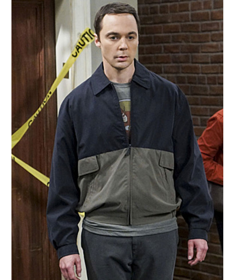 The Big Bang Theory Jim Parsons Blue and Grey Cotton Jacket The Big Bang Theory Jim Parsons Blue and Grey Cotton Jacket
