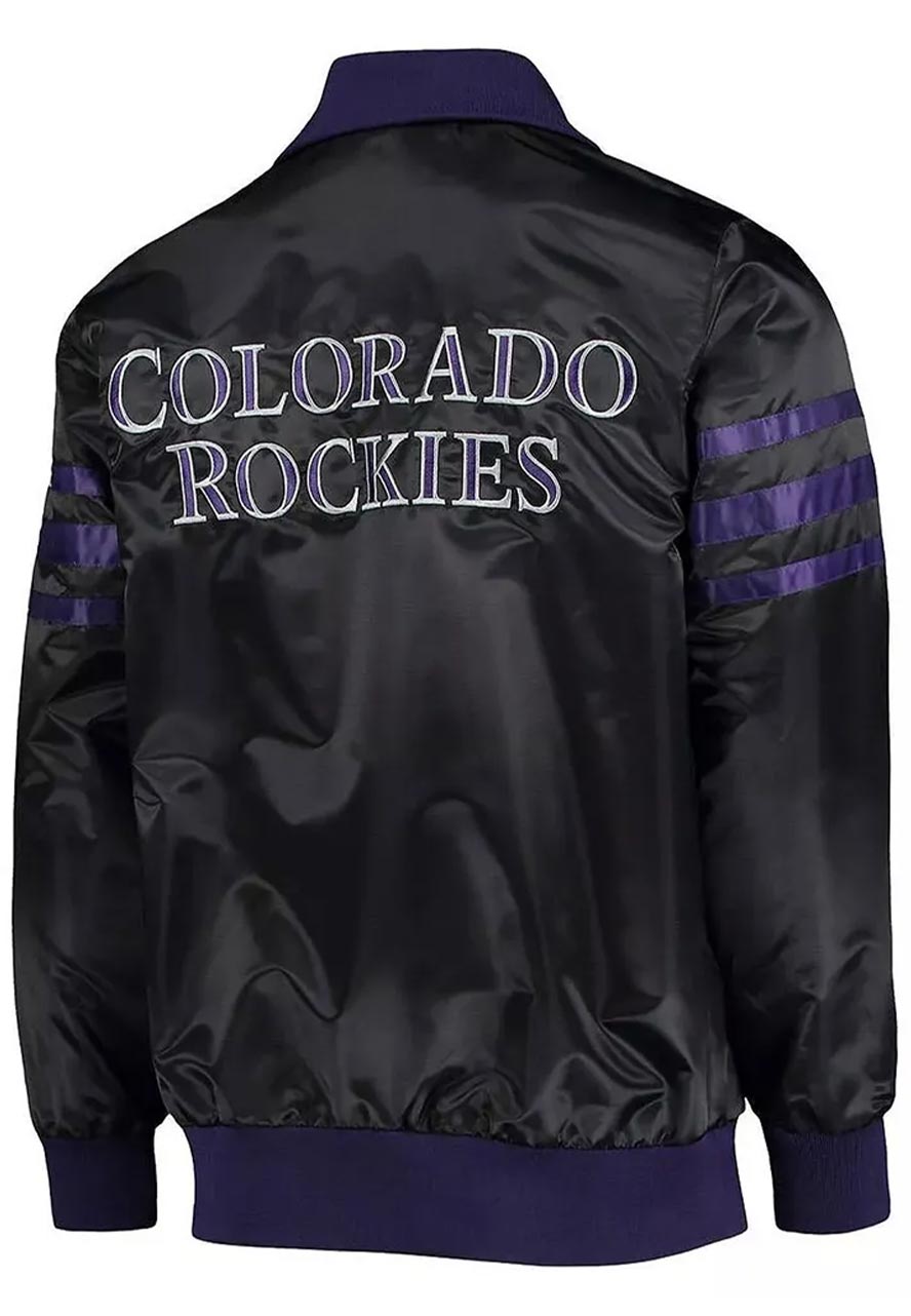 The Captain II Colorado Rockies Black Varsity Jacket The Captain II Colorado Rockies Black Varsity Jacket - Image 2
