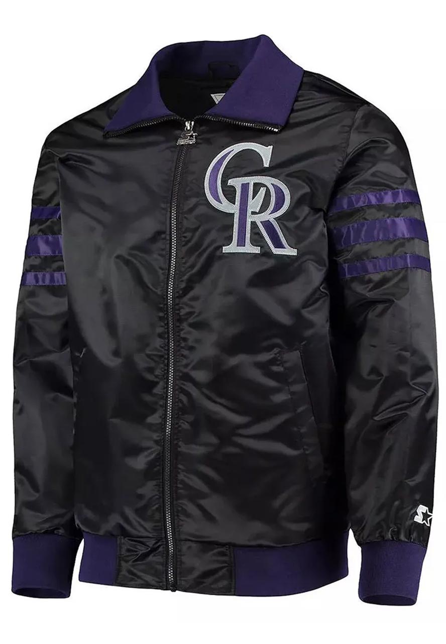The Captain II Colorado Rockies Black Varsity Jacket The Captain II Colorado Rockies Black Varsity Jacket