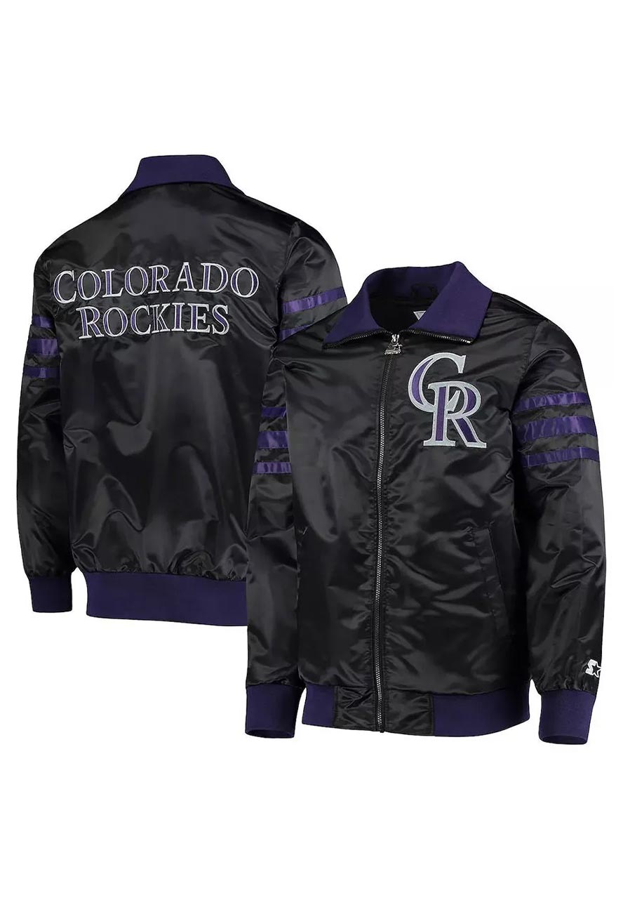 The Captain II Colorado Rockies Black Varsity Jacket The Captain II Colorado Rockies Black Varsity Jacket - Image 4