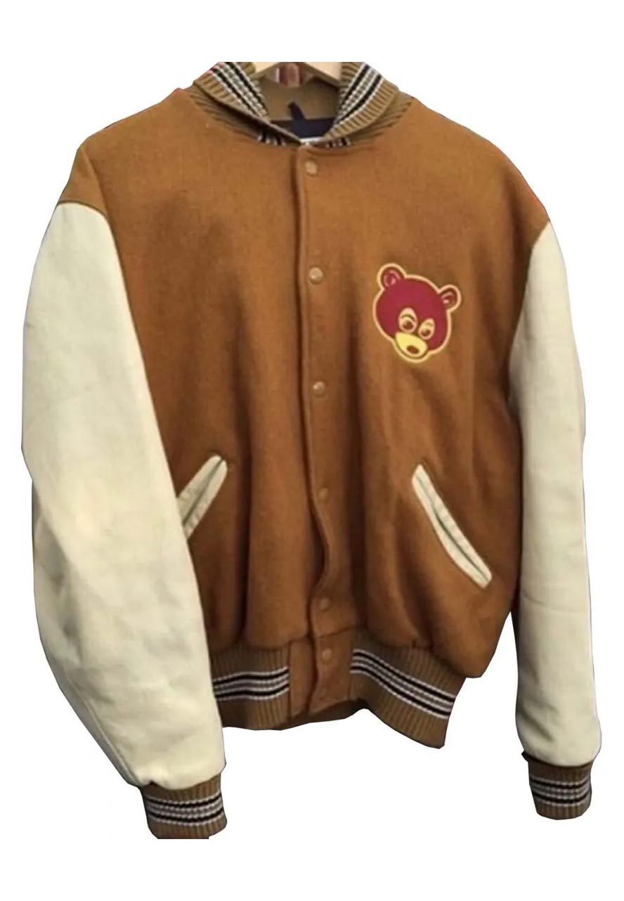 The College Dropout Kanye Brown Jacket college dropout varsity jacket