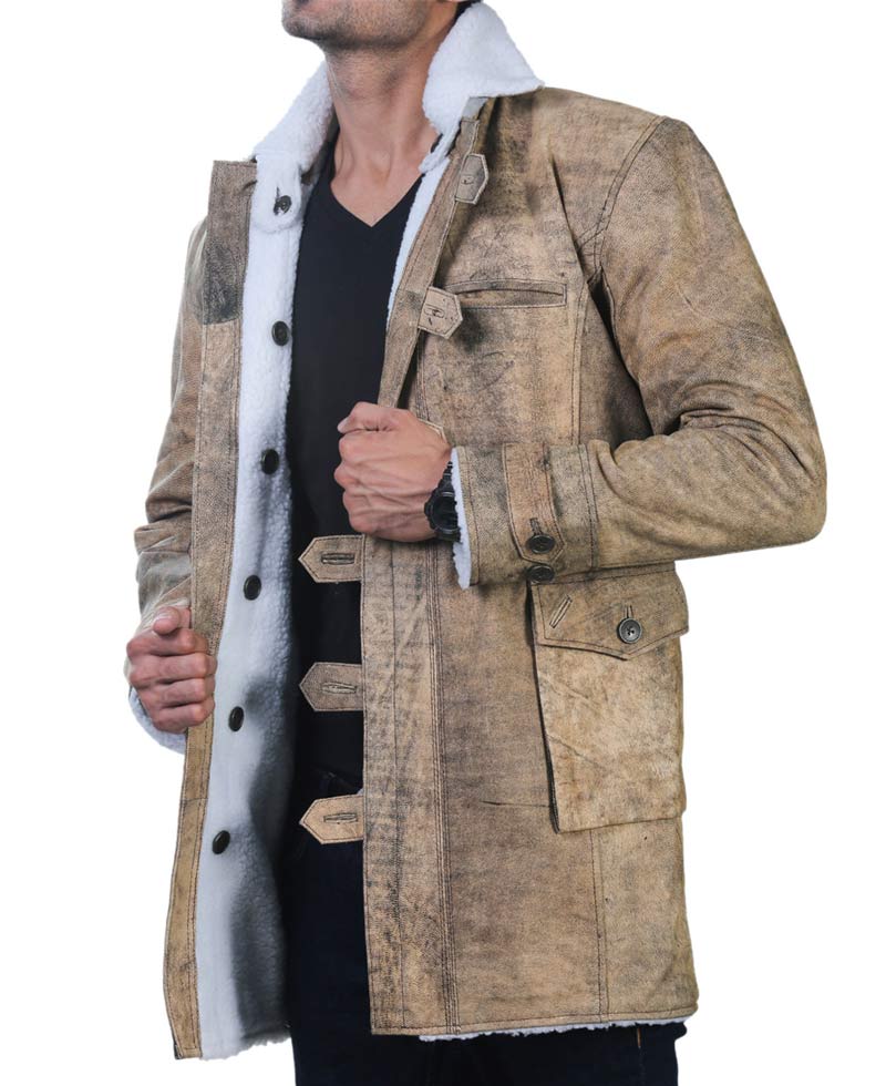 The Dark Knight Rises Bane Shearling Coat tom hardy bane coat