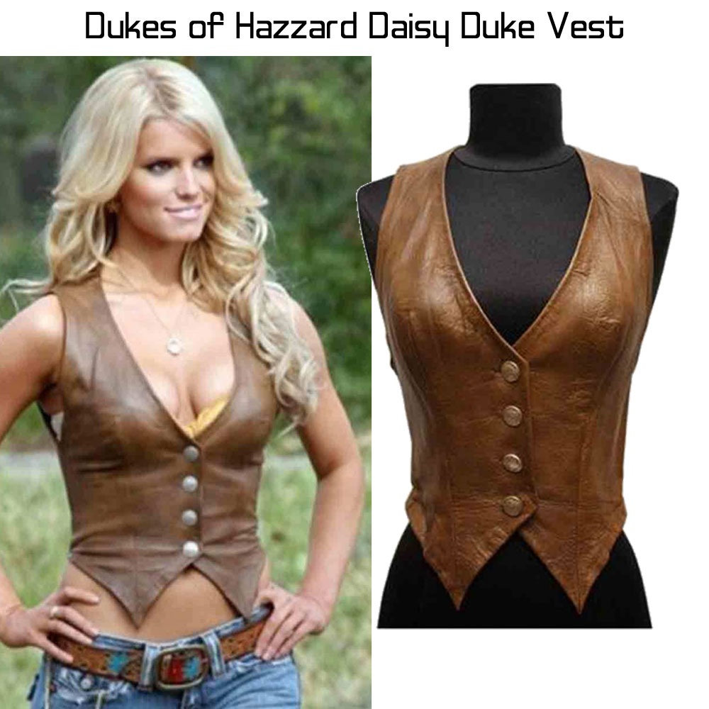 Catherine Bach The Dukes of Hazzard Brown Leather Vest Catherine Bach The Dukes of Hazzard Brown Leather Vest - Image 4