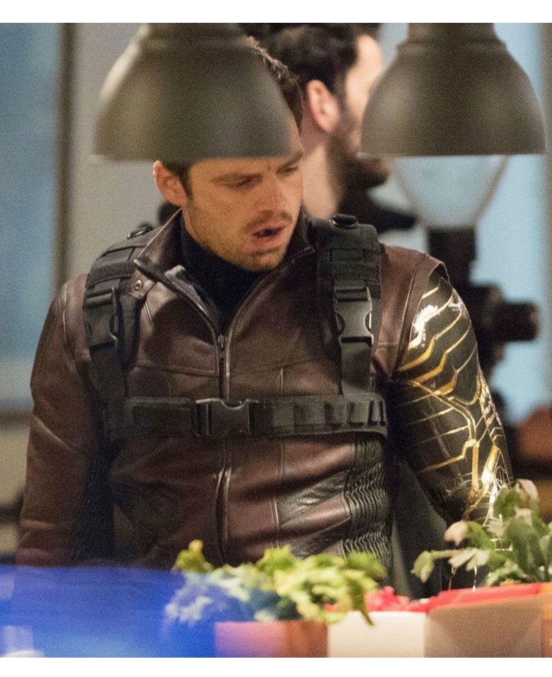 The Falcon and The Winter Soldier Sebastian Stan Brown Jacket The Falcon and The Winter Soldier Sebastian Stan Brown Jacket - Image 3