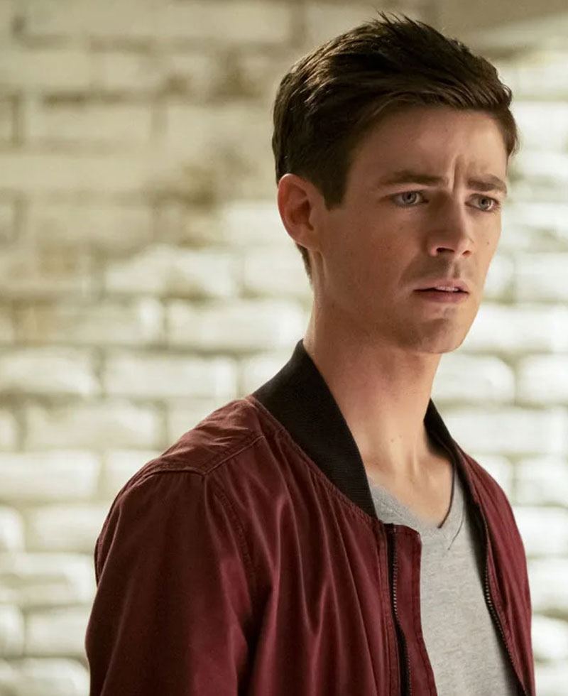 The Flash Grant Gustin Burgundy Bomber Jacket The Flash Grant Gustin Burgundy Bomber Jacket - Image 2