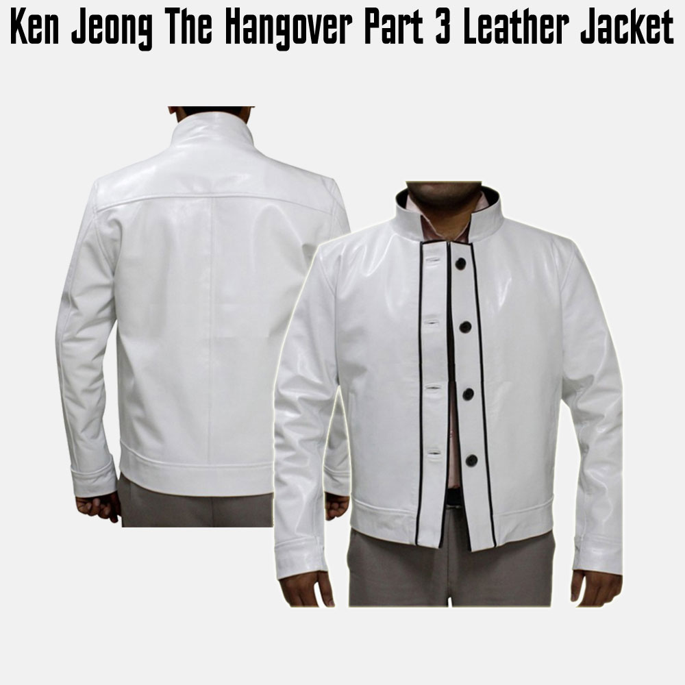 Ken Jeong The Hangover Part III White Leather Jacket Ken Jeong The Hangover Part III White Leather Jacket - Image 4