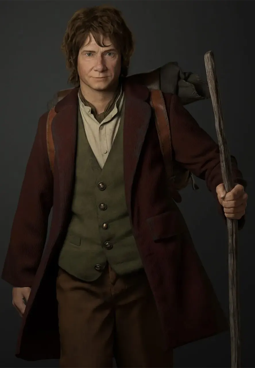 Martin Freeman The Hobbit Maroon Coat Martin Freeman The Hobbit Maroon Coat - Image 7