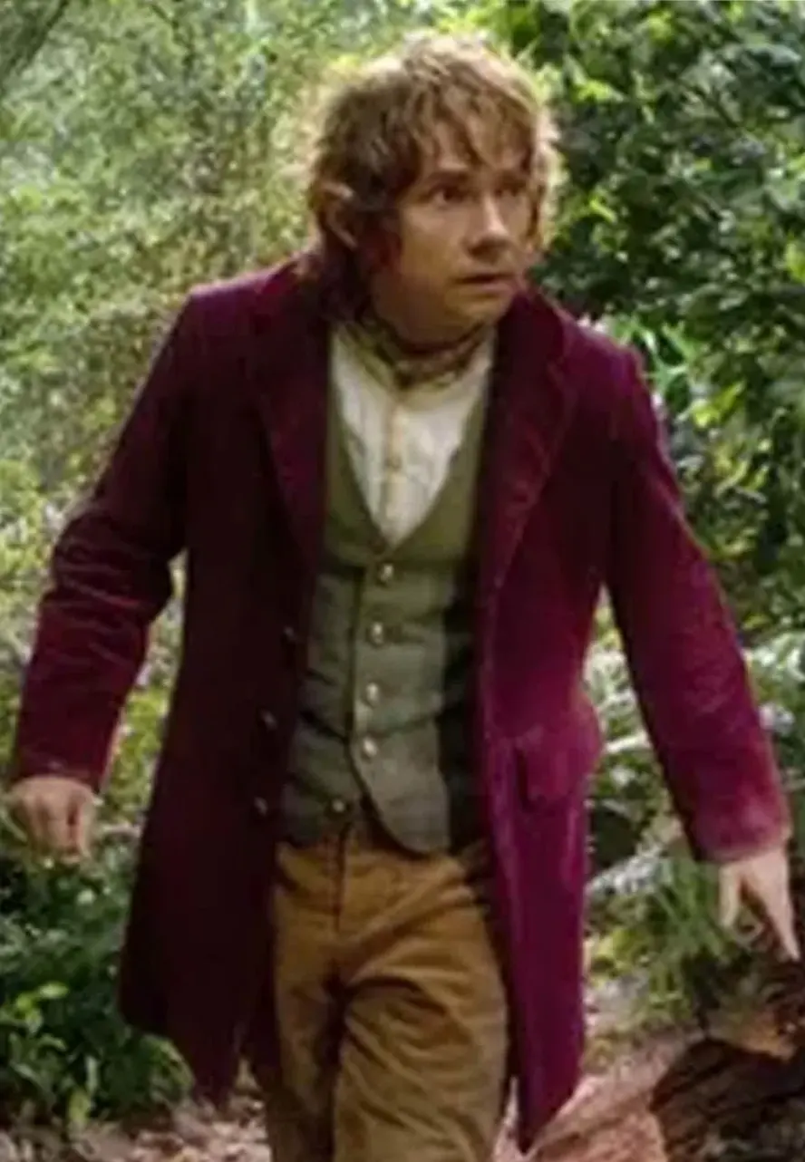 Martin Freeman The Hobbit Maroon Coat Martin Freeman The Hobbit Maroon Coat - Image 8