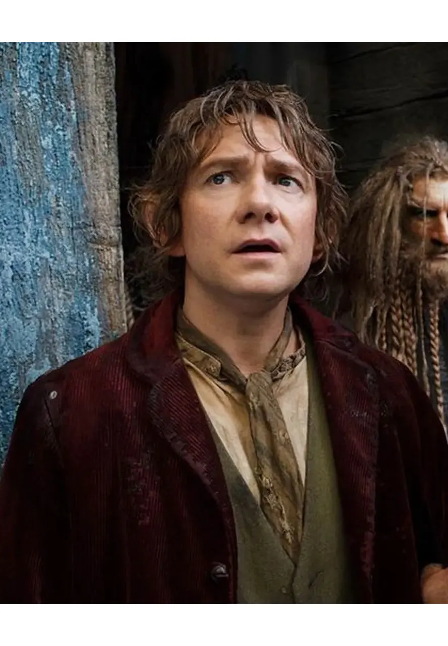 Martin Freeman The Hobbit Maroon Coat Martin Freeman The Hobbit Maroon Coat - Image 9