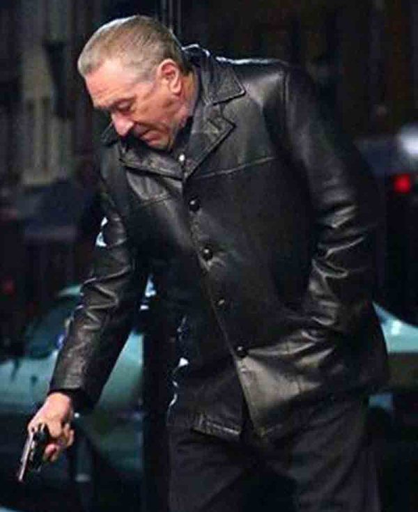 The Irishman Robert De Niro Black Leather Jacket