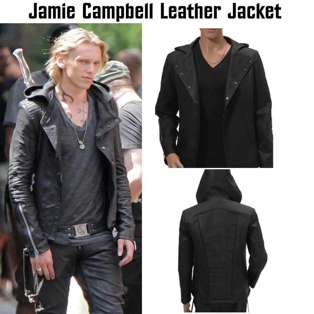 Jamie Campbell Bower The Mortal Instruments Leather Jacket Jamie Campbell Bower The Mortal Instruments Leather Jacket - Image 4