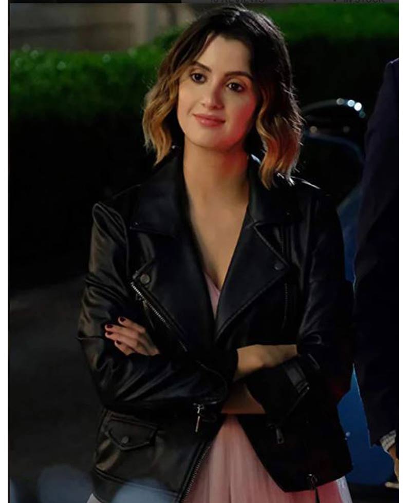 The Perfect Date Laura Marano Black Leather Jacket The Perfect Date Laura Marano Black Leather Jacket - Image 3