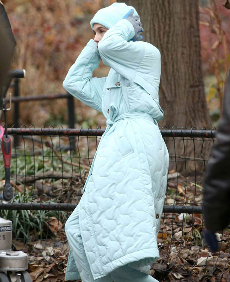Zoey Deutch The Politician Light Blue Coat Zoey Deutch The Politician Light Blue Coat - Image 2
