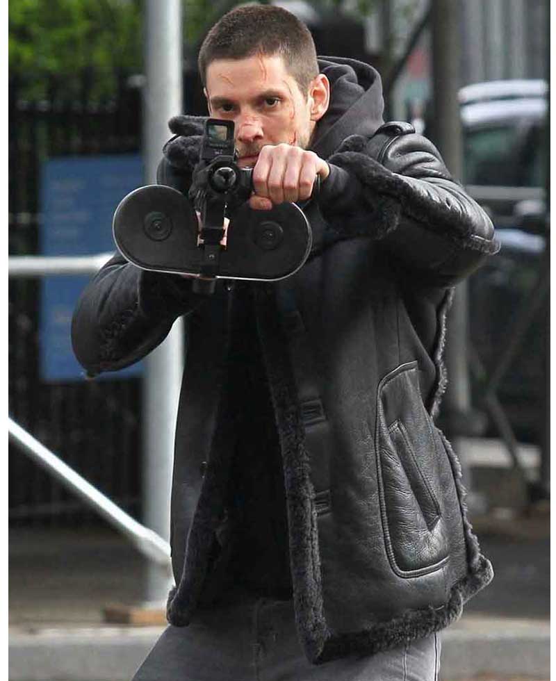 The Punisher Ben Barnes Black Leather Coat The Punisher Ben Barnes Black Leather Coat - Image 5