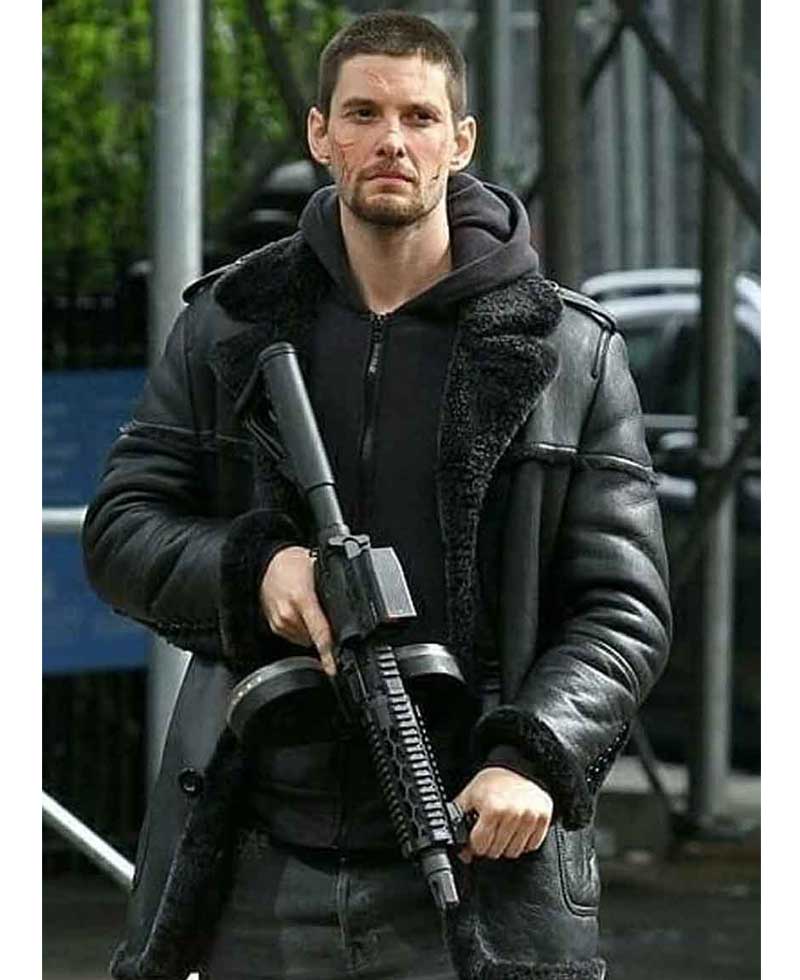 The Punisher Ben Barnes Black Leather Coat The Punisher Ben Barnes Black Leather Coat - Image 8