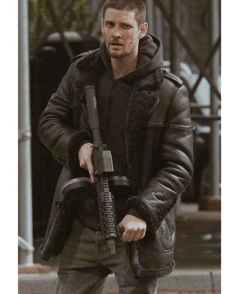 The Punisher Ben Barnes Black Leather Coat The Punisher Ben Barnes Black Leather Coat - Image 6
