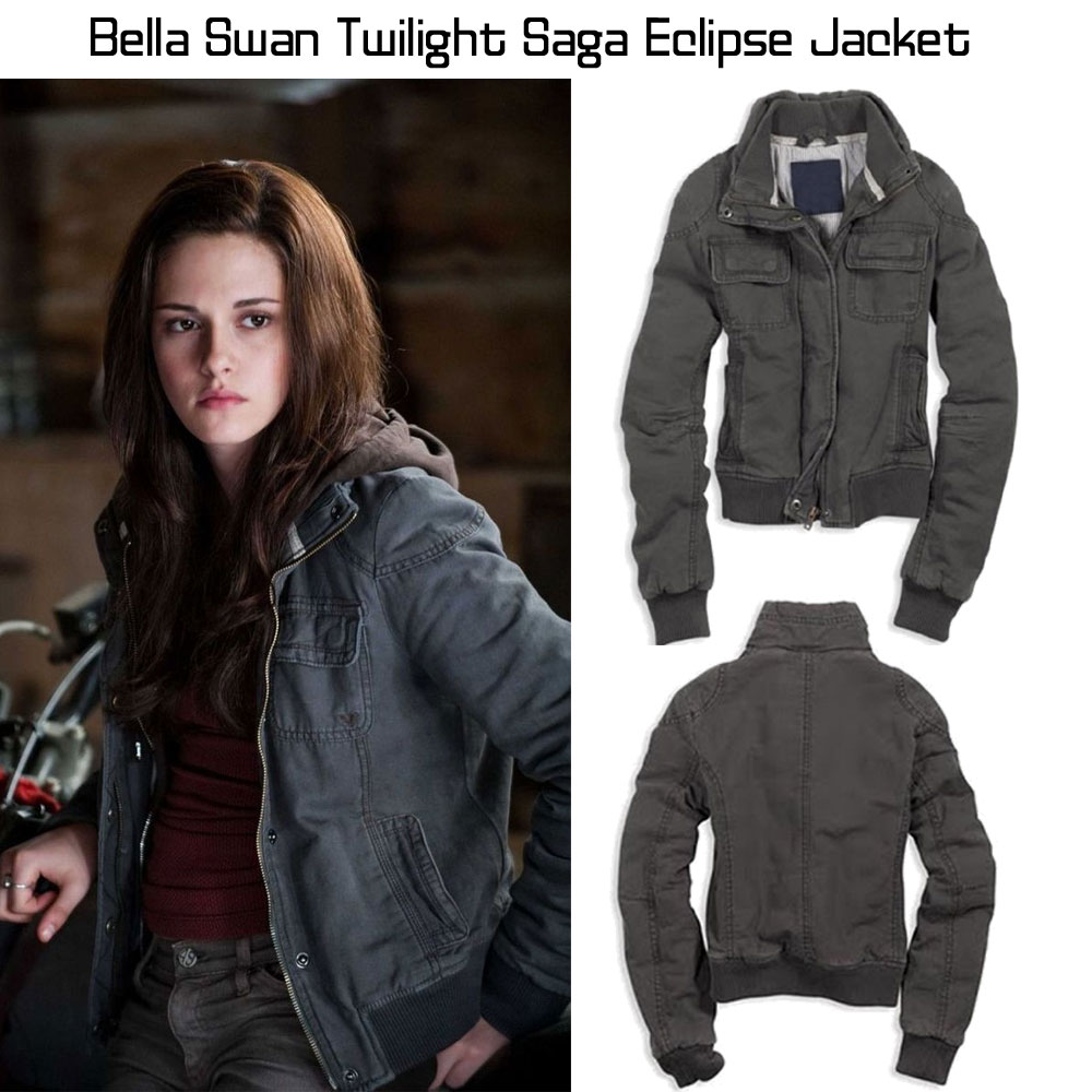 The Twilight Saga Eclipse Kristen Stewart Grey Jacket saga bella swan eclipse jacket