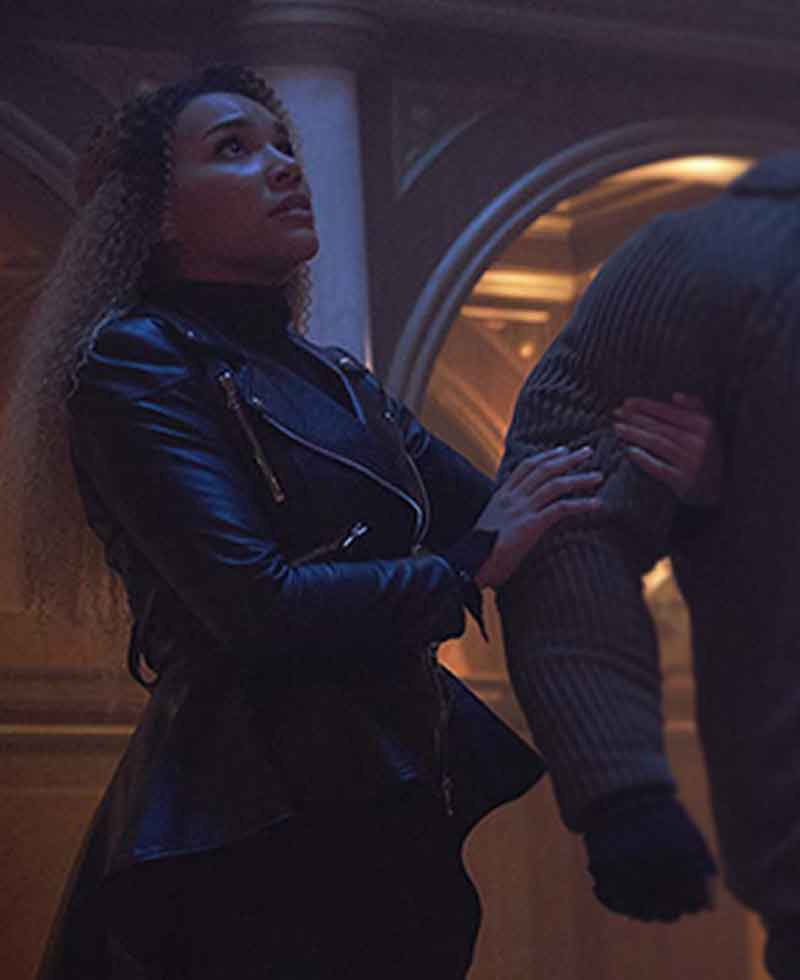 The Umbrella Academy Emmy Raver Lampman Black Leather Jacket The Umbrella Academy Emmy Raver Lampman Black Leather Jacket - Image 4