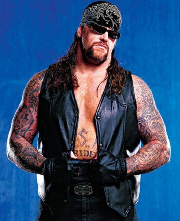 The Undertaker Black Leather Vest