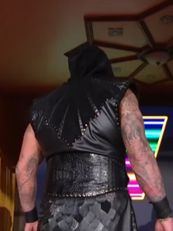 The Undertaker WWE Raw Black Leather Vest Coat The Undertaker WWE Raw Black Leather Vest Coat - Image 2