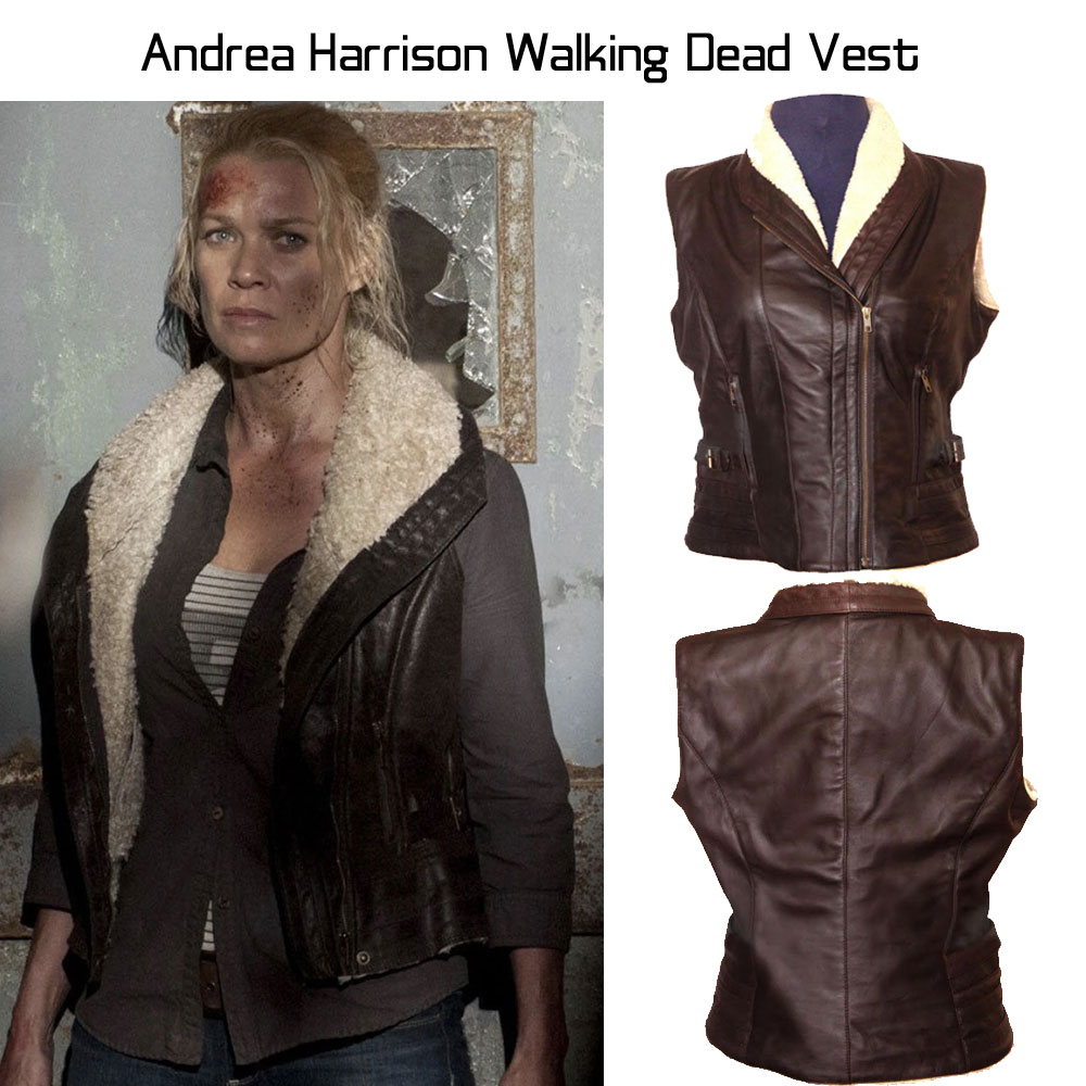Andrea Harrison Walking Dead Laurie Holden Leather Vest Andrea Harrison Walking Dead Laurie Holden Leather Vest - Image 3