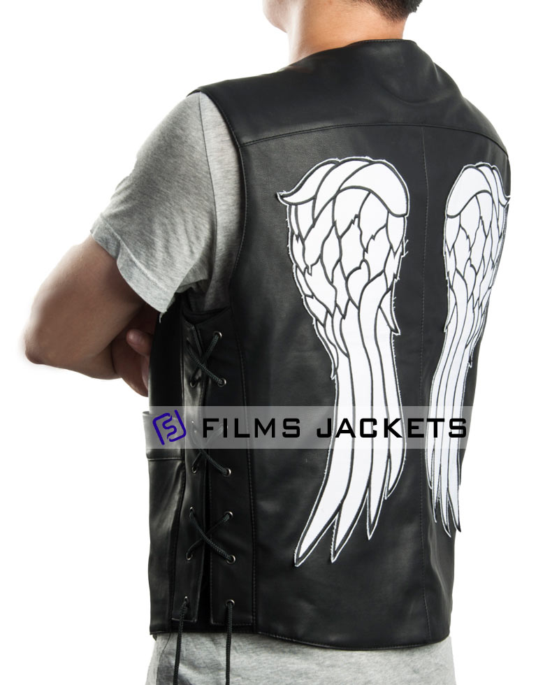 Daryl Dixon The Walking Dead Angel Wings Vest daryl dixon leather vest