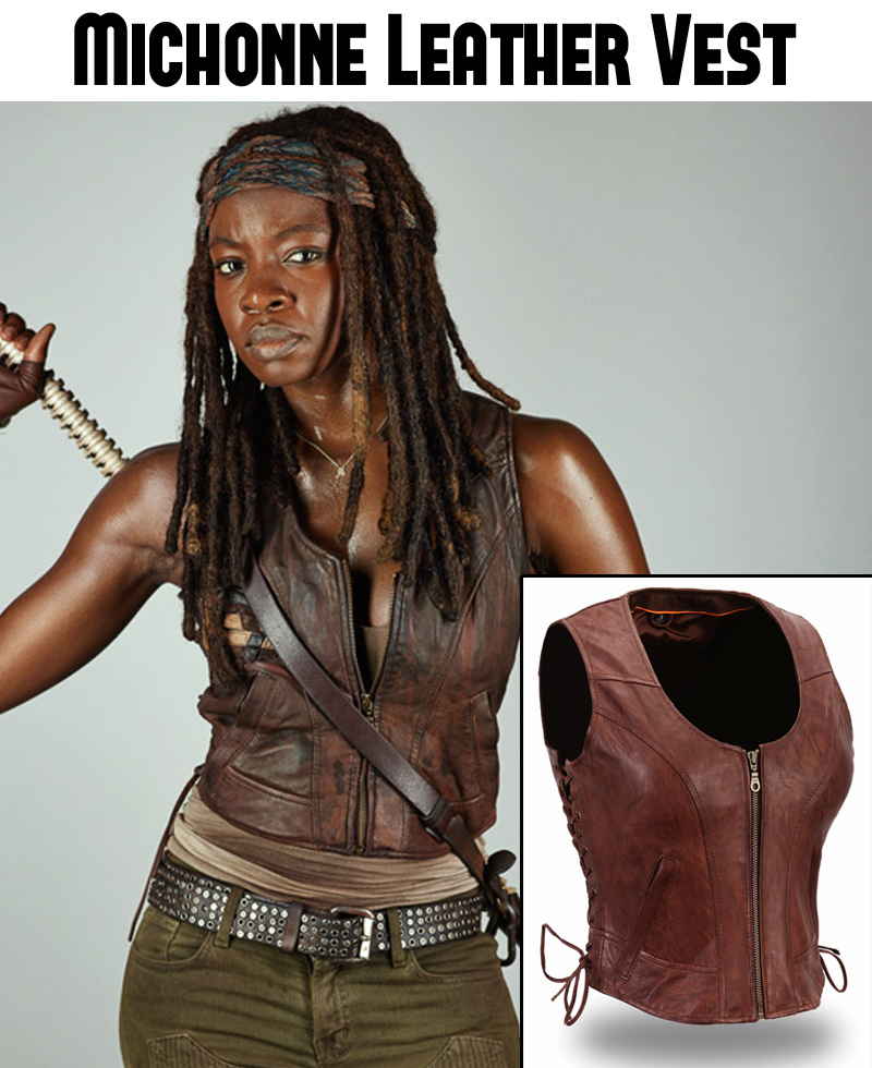 The Walking Dead Michonne Leather Vest The Walking Dead Michonne Leather Vest - Image 2
