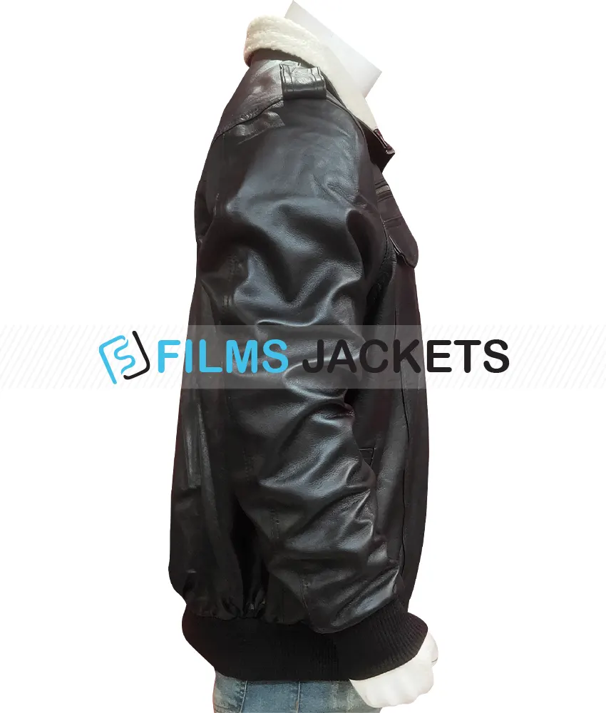 The Walking Dead Simon Bomber Leather Jacket The Walking Dead Simon Bomber Leather Jacket - Image 3