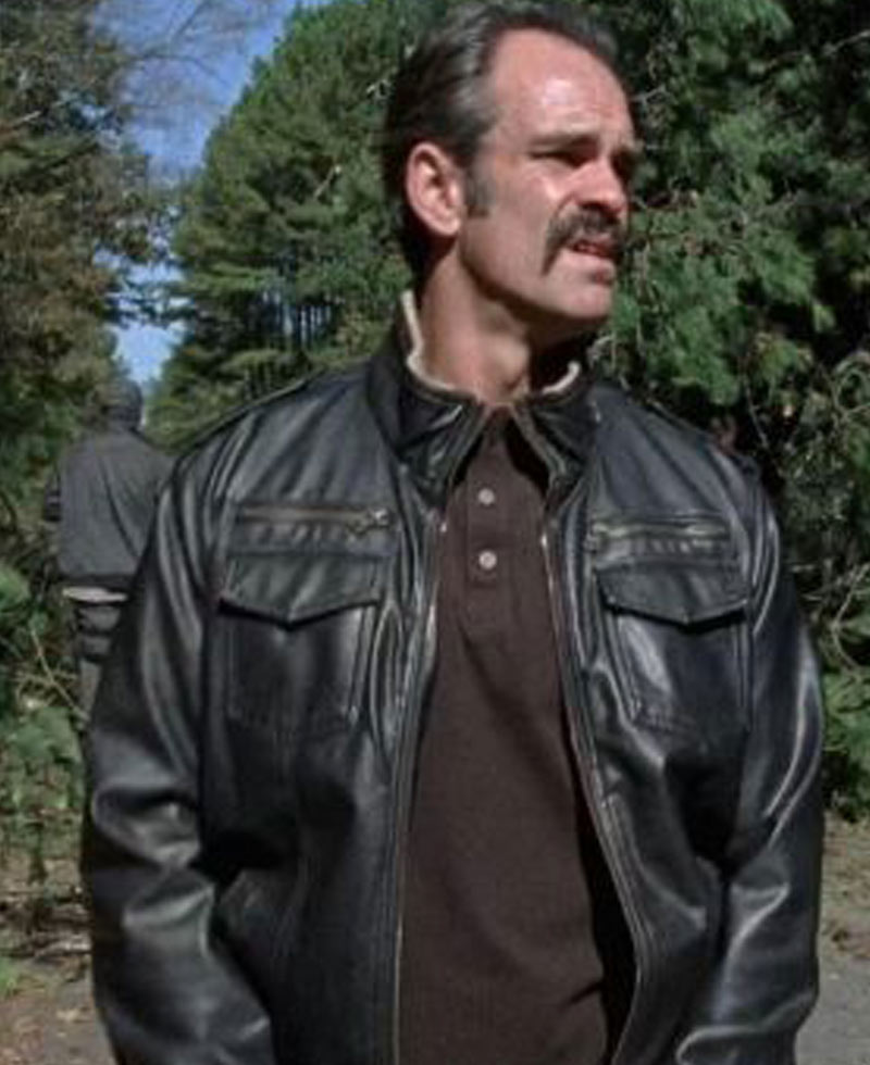 The Walking Dead Simon Bomber Leather Jacket The Walking Dead Simon Bomber Leather Jacket - Image 8