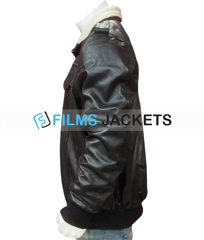 The Walking Dead Simon Bomber Leather Jacket The Walking Dead Simon Bomber Leather Jacket - Image 4