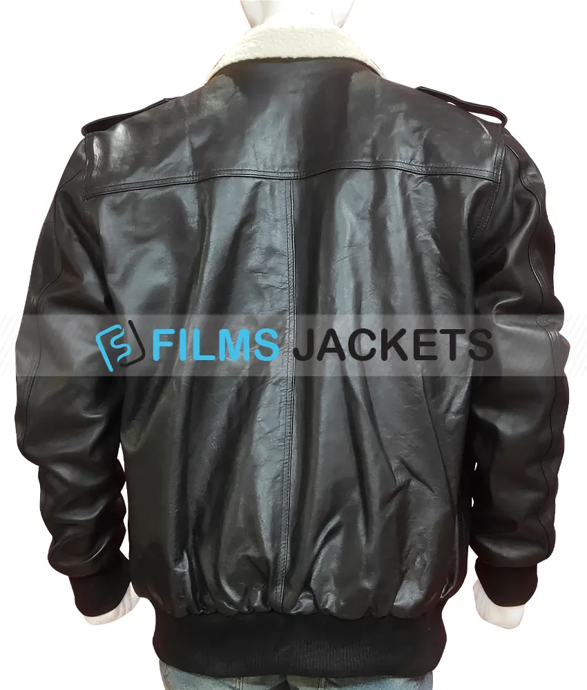 The Walking Dead Simon Bomber Leather Jacket The Walking Dead Simon Bomber Leather Jacket - Image 2