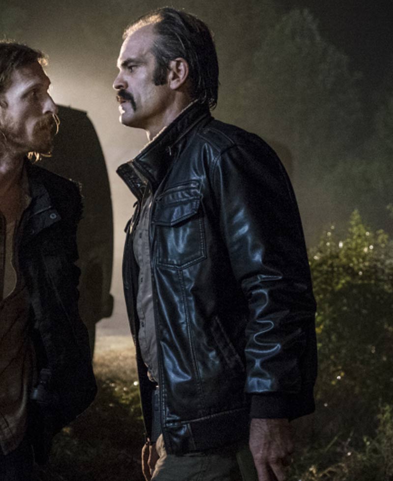 The Walking Dead Simon Bomber Leather Jacket The Walking Dead Simon Bomber Leather Jacket - Image 10