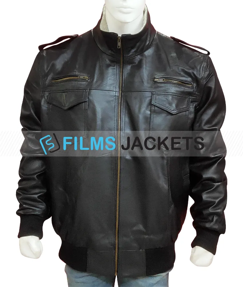 The Walking Dead Simon Bomber Leather Jacket The Walking Dead Simon Bomber Leather Jacket - Image 5